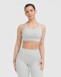 Timeless Wide Strap Sports Bra | Light Grey Cheap