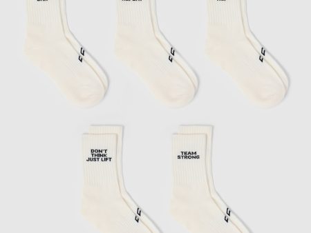 Slogan Crew Socks 5 Pack | Off White Online