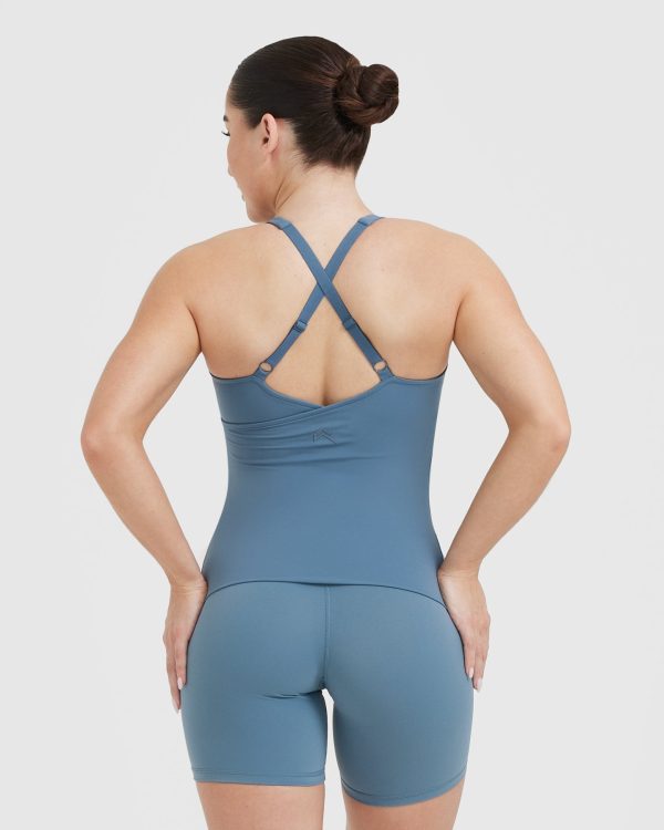 Unified V-Neck Cross Back Vest | Moonstone Blue Online Sale