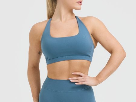 Timeless Square Neck Sports Bra | Moonstone Blue Cheap