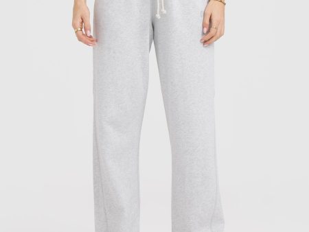 Raw Lounge Wide Leg Joggers | Light Grey Marl on Sale