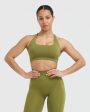 Timeless Square Neck Sports Bra | Olive Green Fashion