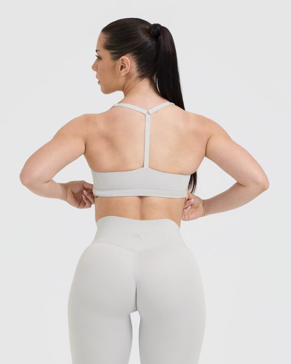 Timeless Square Neck Sports Bra | Light Grey Cheap