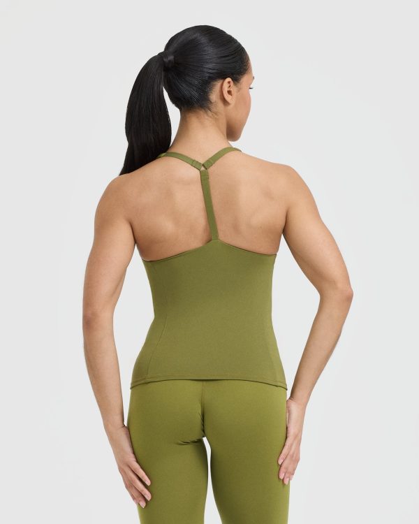 Timeless Square Neck Vest | Olive Green For Sale