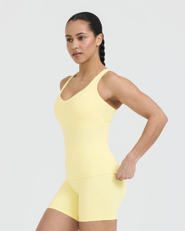 Unified V-Neck Cross Back Vest | Sherbert Yellow on Sale