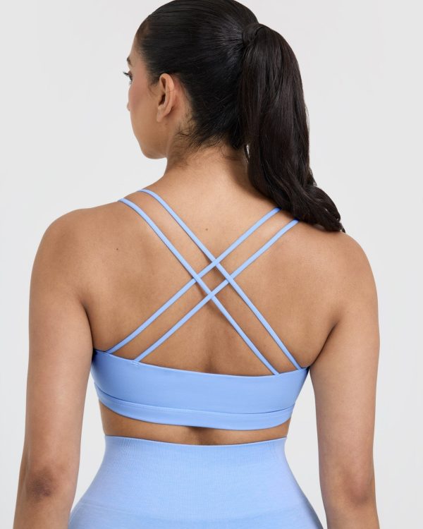 Everyday Cross Over Bralette | Powdered Blue For Cheap