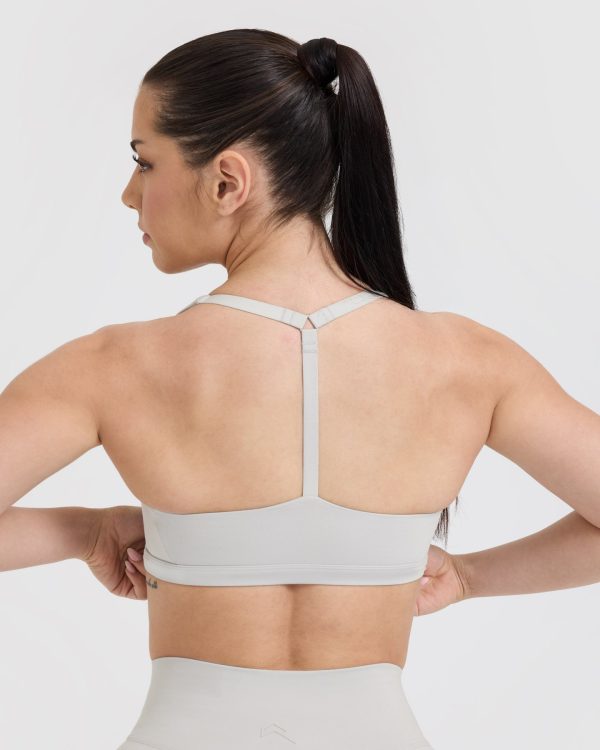 Timeless Square Neck Sports Bra | Light Grey Cheap