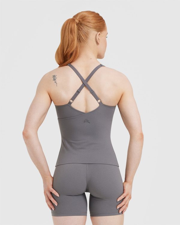 Unified V-Neck Cross Back Vest | Ash Grey Fashion