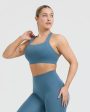 Timeless Wide Strap Sports Bra | Moonstone Blue For Sale