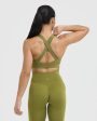 Timeless Wide Strap Sports Bra | Olive Green Online