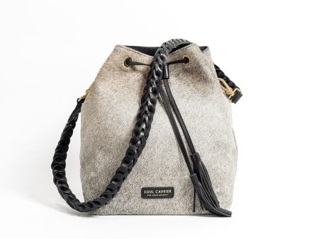 Black & White Cowhide Bucket Bag For Discount