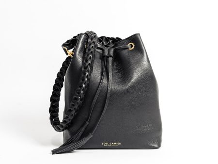 Black Full Grain Leather Bucket Bag Fashion